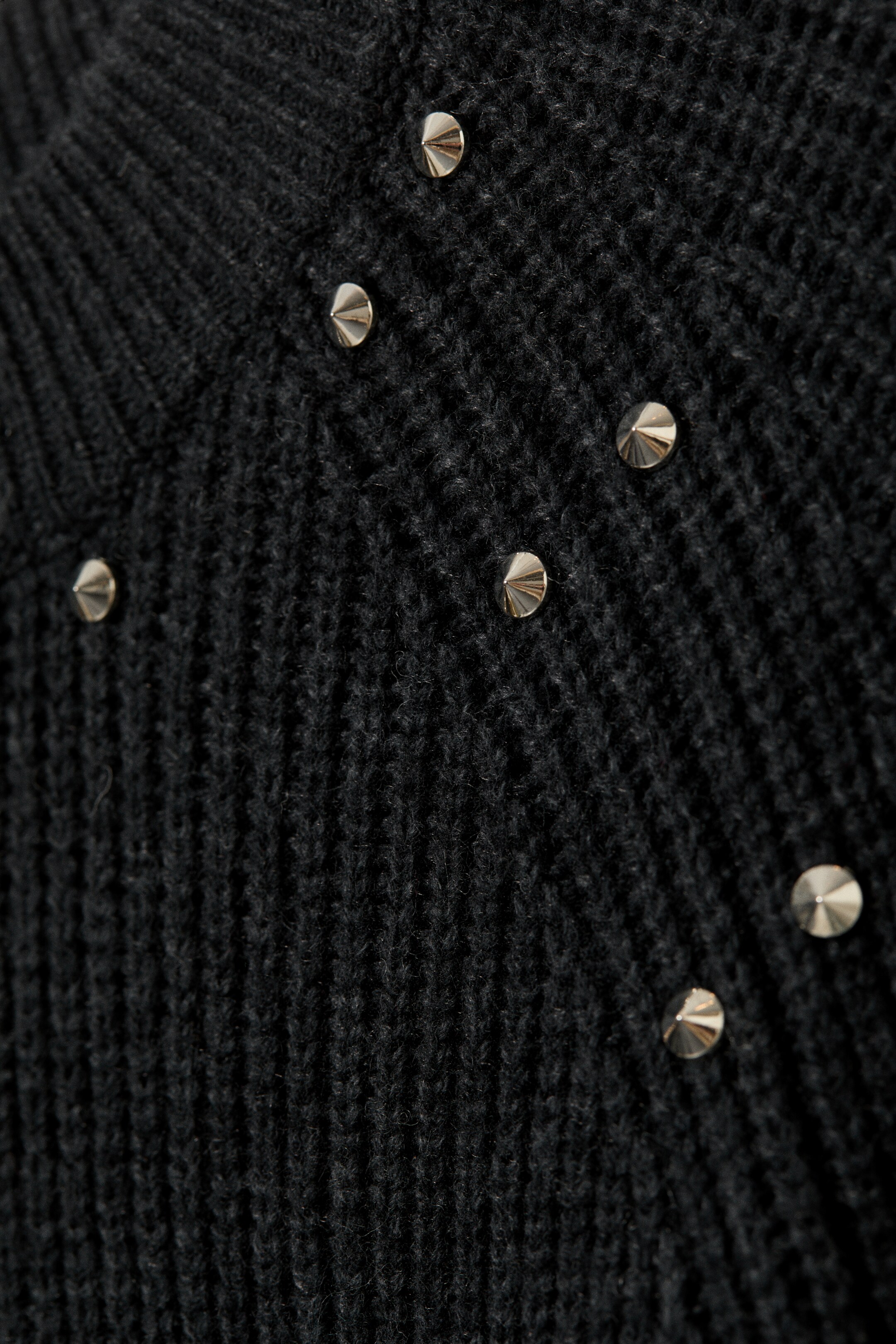 Ingrandisci l'immagine: Relaxed Knitted Wool-Blend Sweater with Studs - Black - Studs - UOMO | H&M CH 6