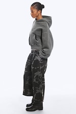 Gris foncé délavé - Sweat à capuche boxy en molleton de coton - 2