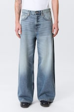 Blue Horses - Medium Blue - Solar Loose Wide Leg Unisex Jeans - 2