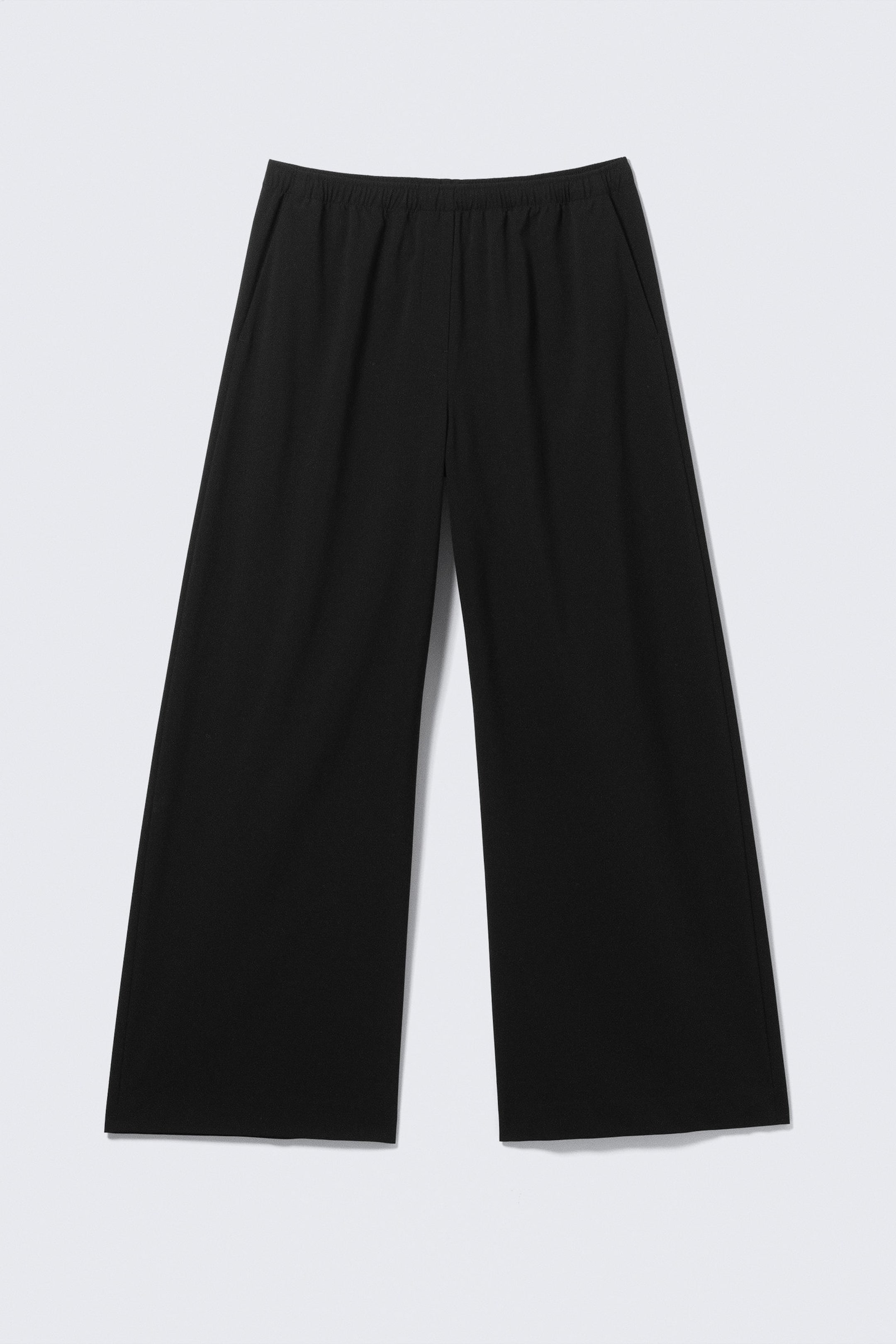 Black - Low Rise Loose Suiting Trousers - 1