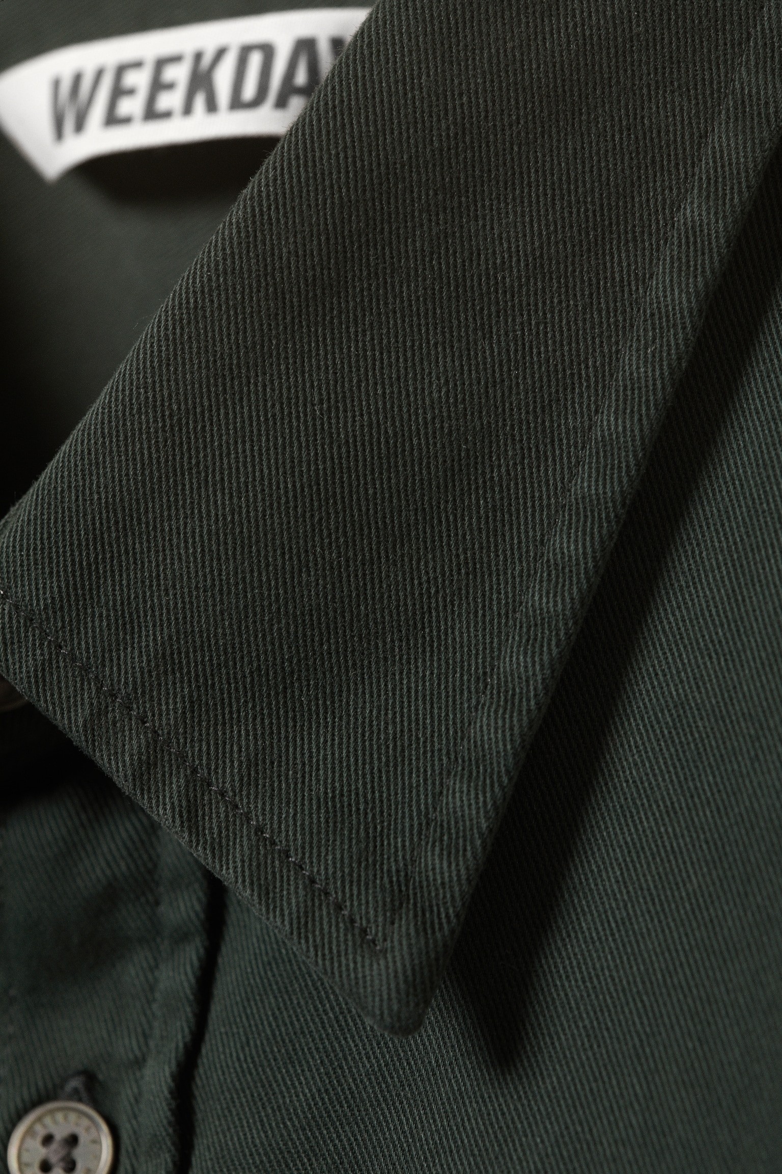 Chemise oversize en coton brodé - Vert foncé/Beige - 5