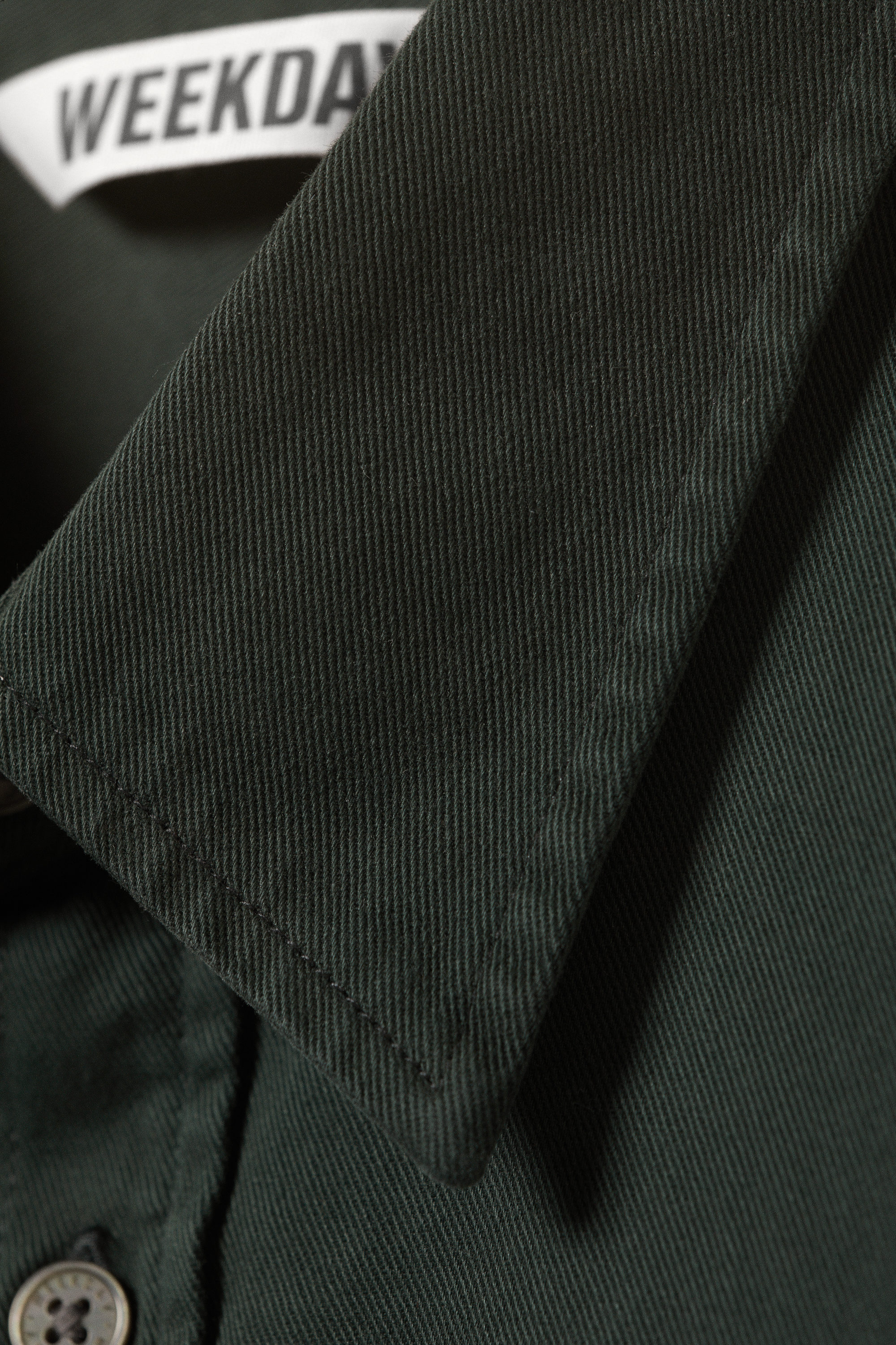 Dark Green - Embroidered Oversized Cotton Shirt - 6