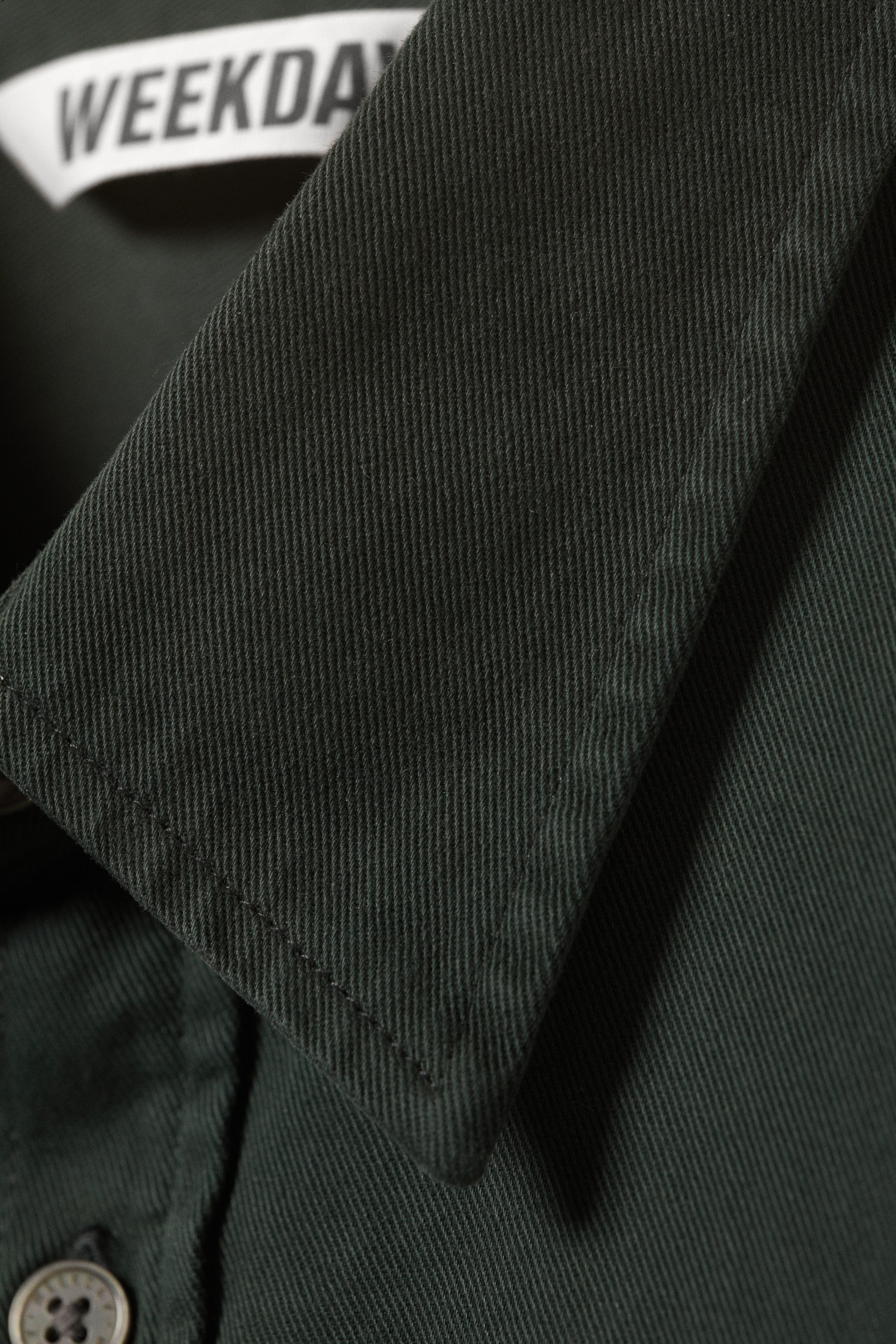 Dark Green - Embroidered Oversized Cotton Shirt - 2