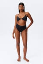 Schwarz - Neckholder Bikini-Oberteil - 1