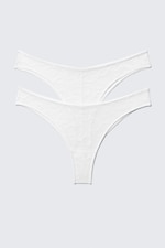White - 2-pack Swirly Lace Brazilian Briefs - 3