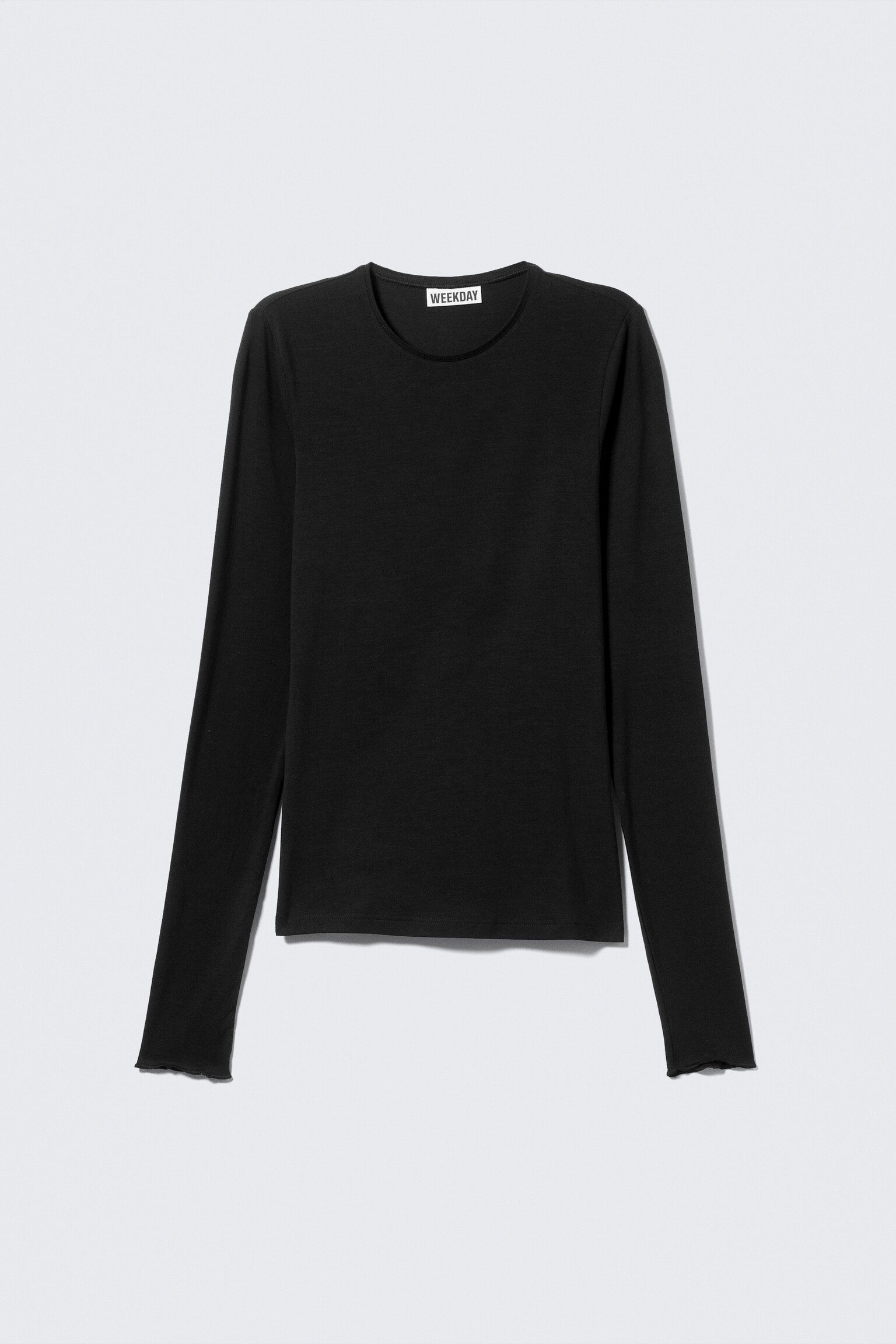 Slim Fit Long-Sleeved Lyocell Top - Black/Petrol/Light Blue-ish Grey - 2