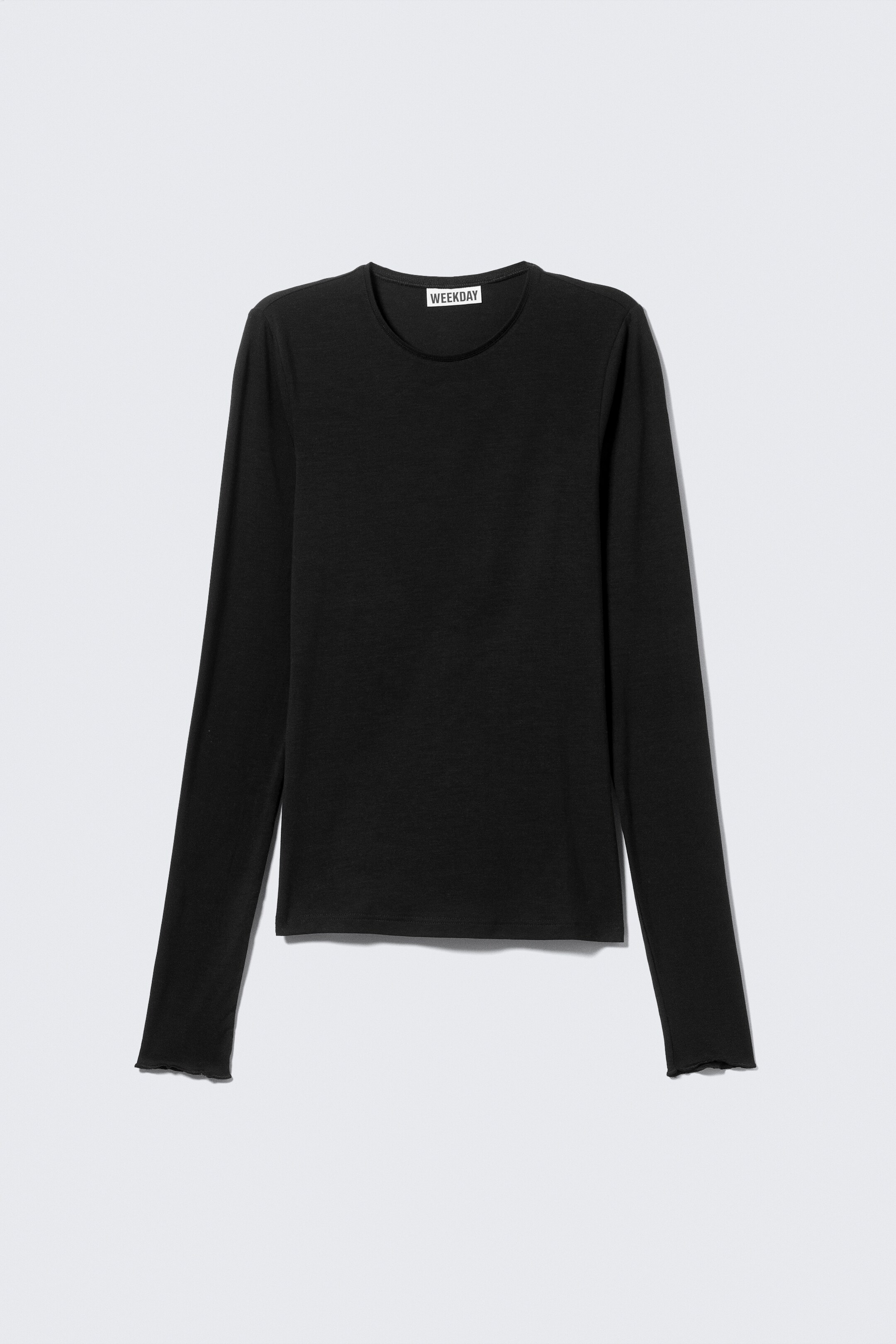 Vezi imaginea mai mare: Top slim fit cu mâneci lungi din lyocell - Negru - FEMEI | H&M RO 4