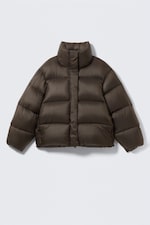 Dark Brown - Oversized Recycled Down Puffer Jacket - 4