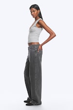 Risso Black - Black - Ample Low Rise Loose Wide Leg Jeans - 5