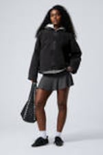 Washed Black - Washed Cotton Canvas Zip-Up Jacket - 0