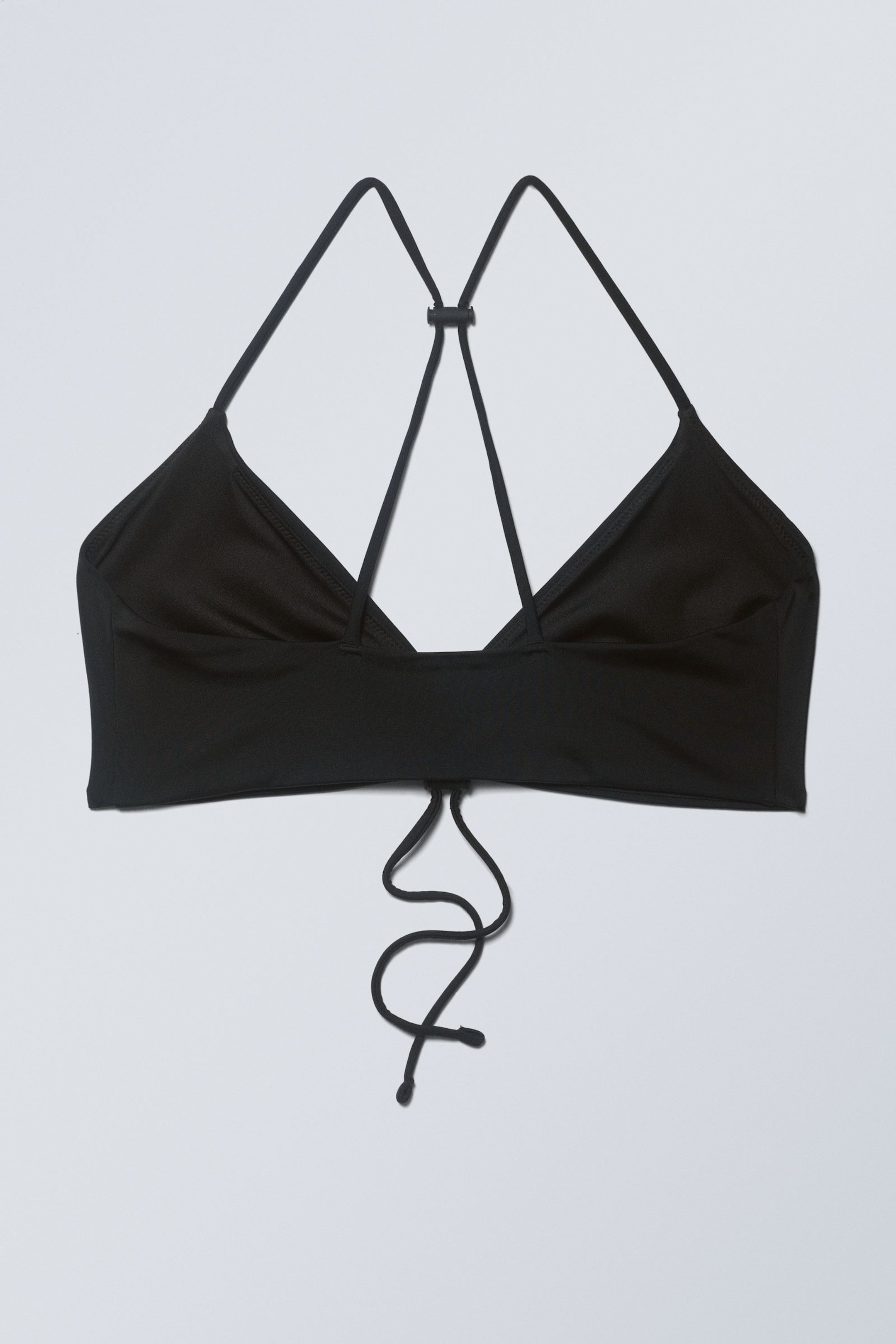 Zwart - Gathered Bikini Top - 1