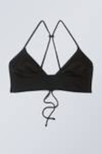 Zwart - Gathered Bikini Top - 1