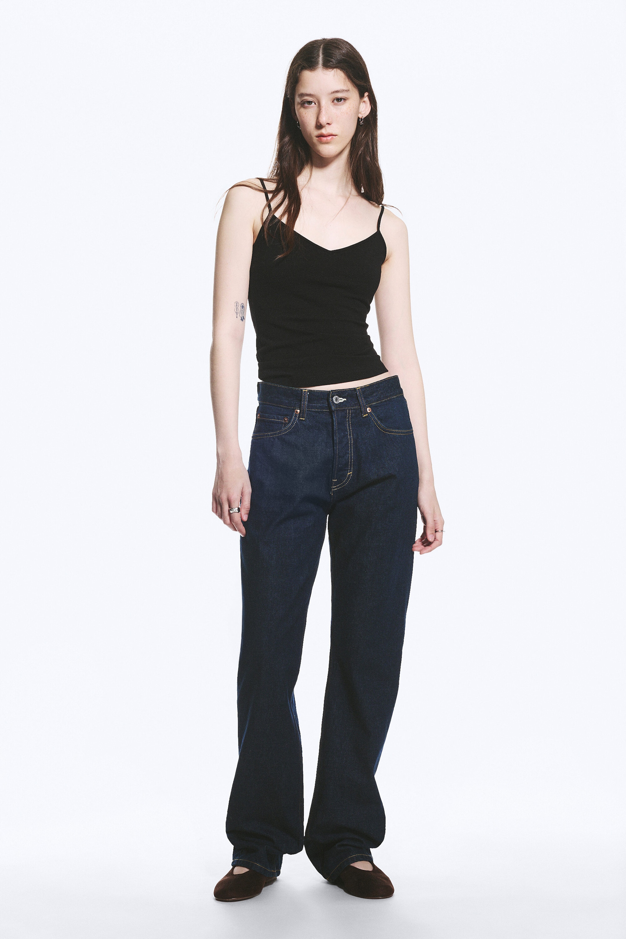 Blue Rinse - Orbit Mid Rise Regular Straight Leg Jeans - 1