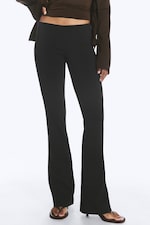 Noir - Pantalon bootcut taille basse - 1