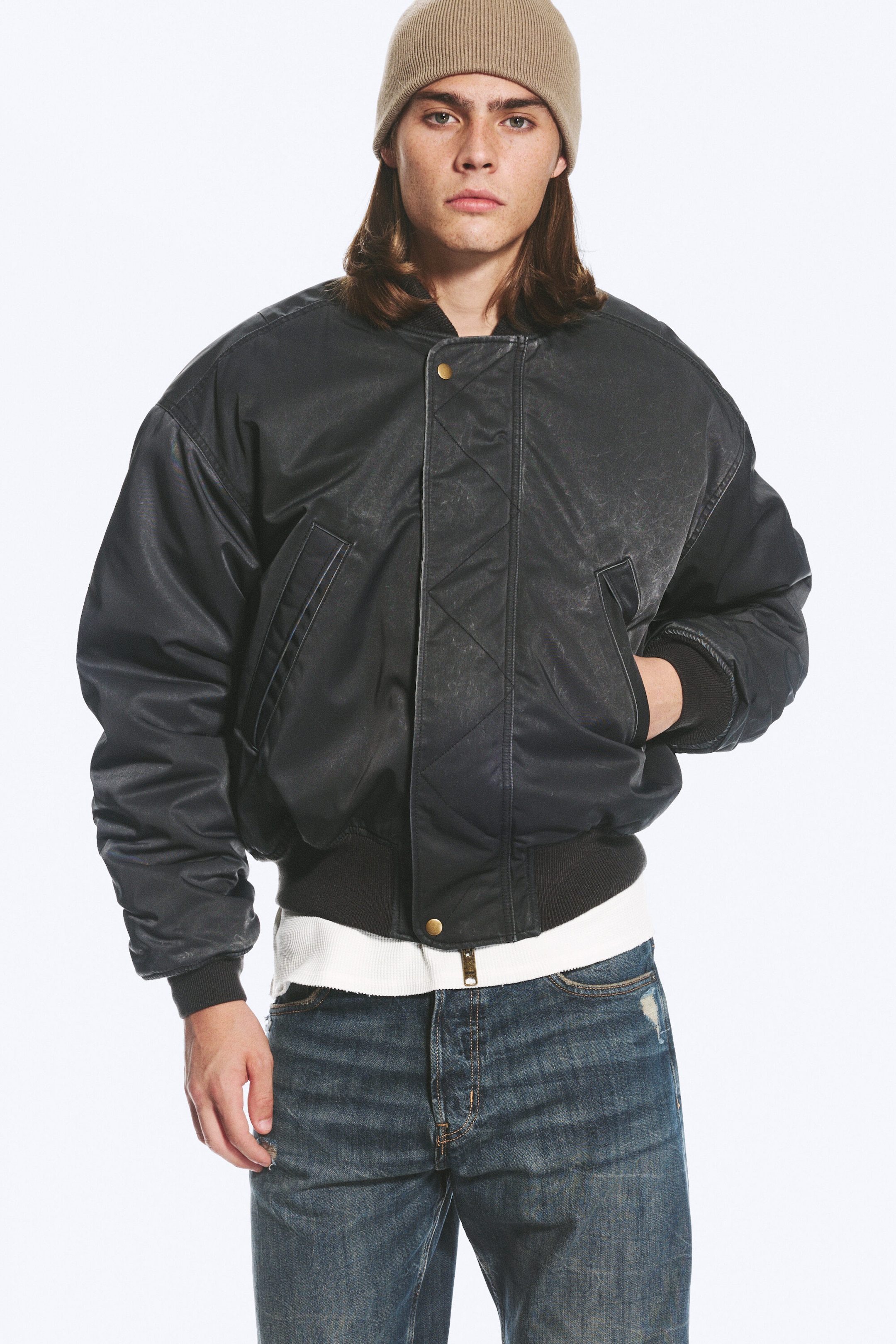 Black - Relaxed bomber jacket - 1