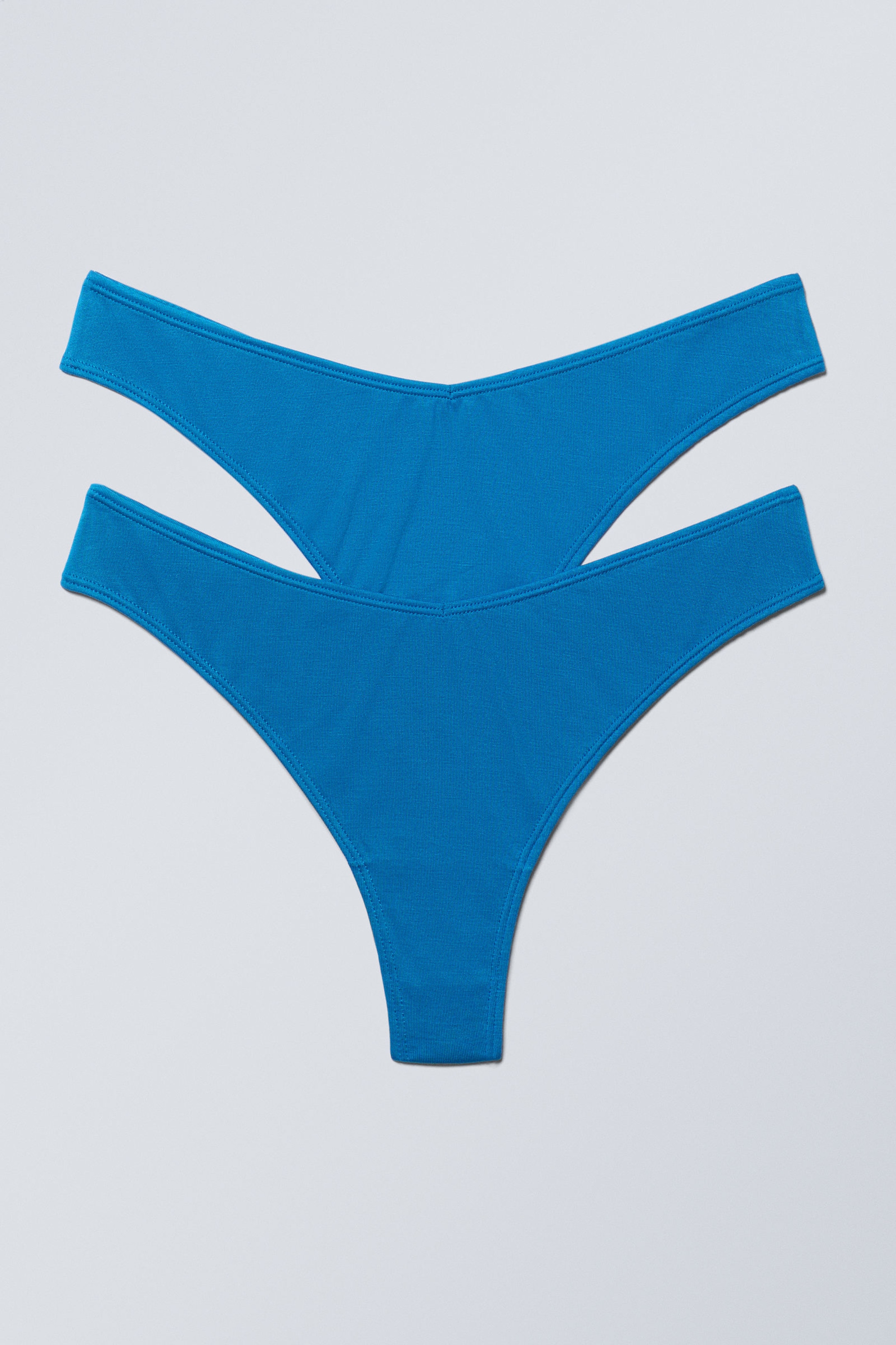 Leuchtendes Blau - 2er-Pack Modal-Tangas mit niedriger Taille - 0