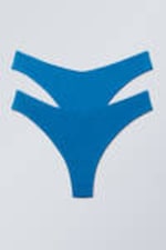Leuchtendes Blau - 2er-Pack Modal-Tangas mit niedriger Taille - 0