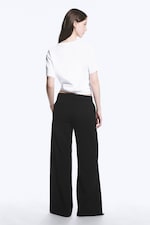 Black - Low Flared Suit Trousers - 3