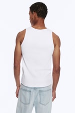 White - Classic Ribbed Tank Top - 1