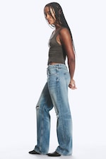 Pony Blue – middels blå - Mica jeans med lavt liv, normal passform og rette ben - 1