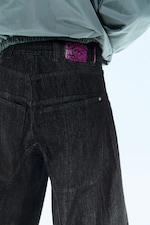 Black Rinse - Schwarz - Dunno Unisex Low Rise Loose Barrel Leg Jeans - 4