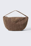 washed cotton crossbody bag - Dark Brown | Weekday WW