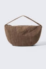 Dark Brown - Washed Cotton Crossbody Bag - 0