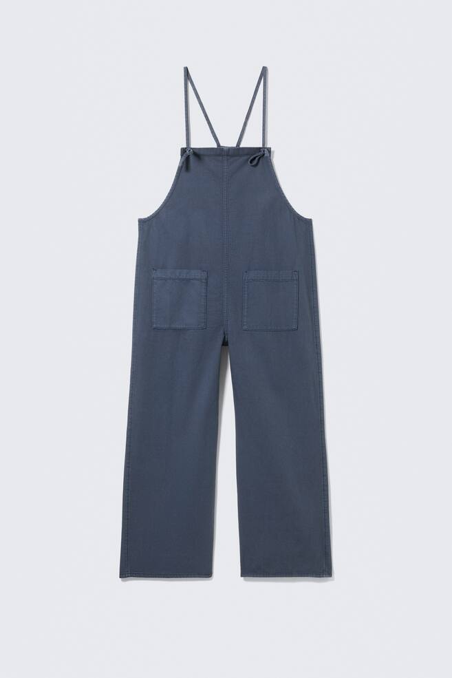 Bequeme Latzhose mit geradem Bein - Blau/Schwarz - 1