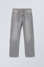 Misty Grey - Hellgrau - Space Mid Waist Relaxed Straight Jeans - 0