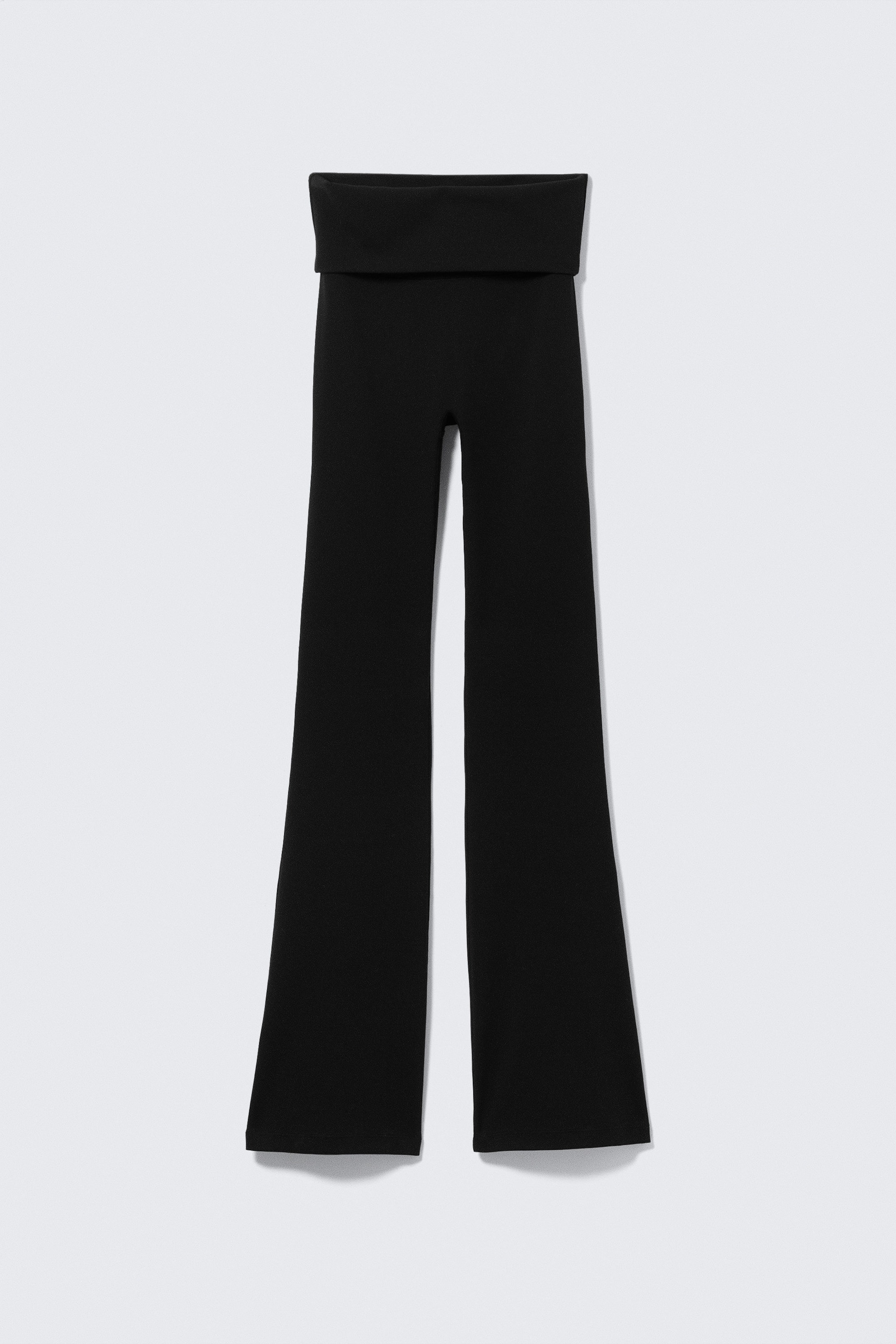 Noir - Collants de yoga évasés à taille plissée - 6