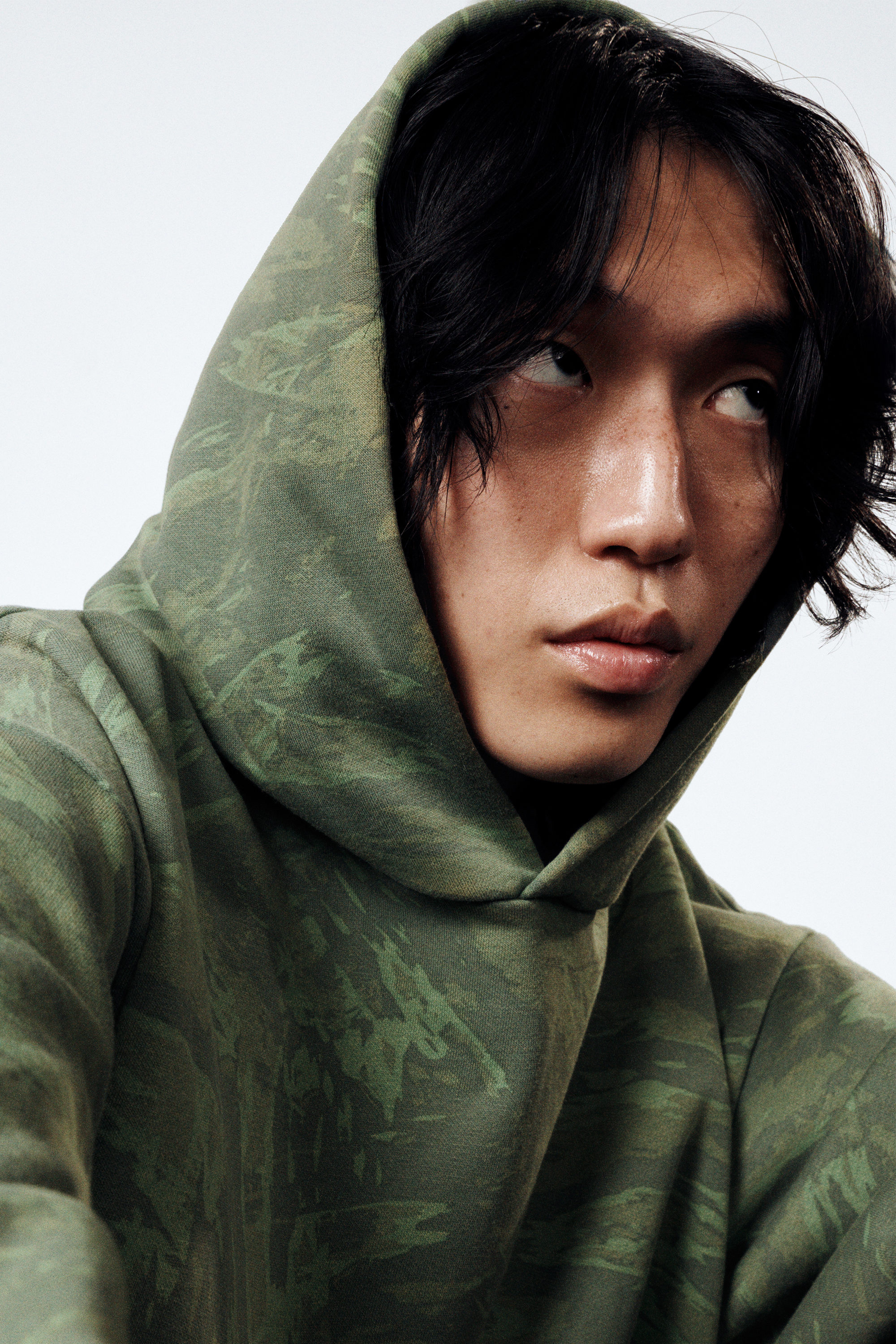 Streaky Green - Square Loose Fit Graphic Hoodie - 2