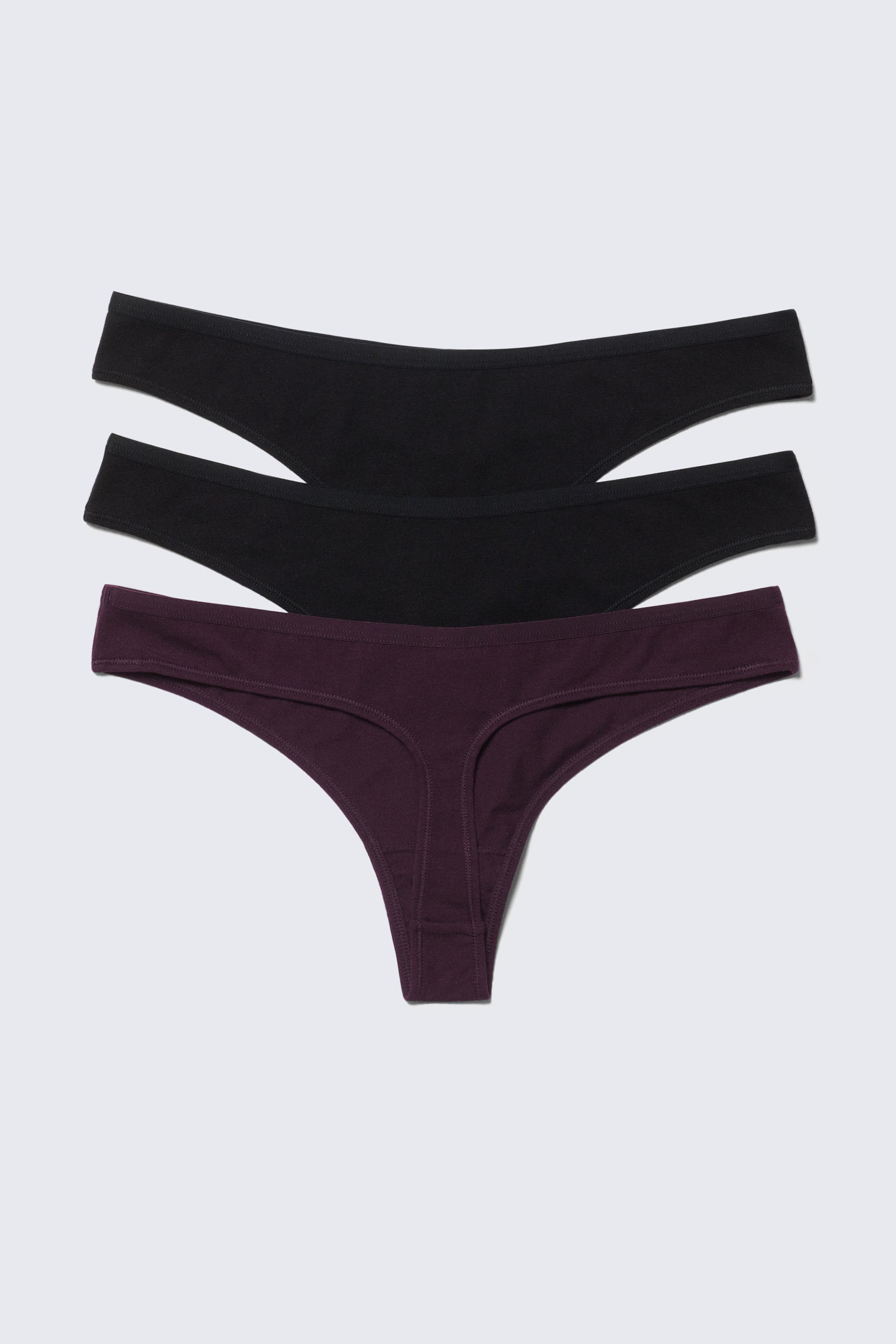 #34272C - 3-pack Low Waist Cotton Thongs - 2