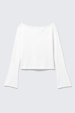 White - Relaxed Knitted Boat-Neck Sweater - 3