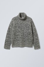 Taupe meliert - Rollkragenpullover aus Wollmischung Cypher - 0