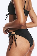 Noir - Bas de maillot avec liens à nouer - 2