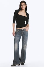 Marina Blue - Dark Blue - Aura Low Rise Relaxed Bootcut Jeans - 2