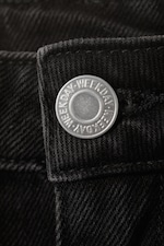 Tuned Black - Svart - Curve High Waisted Wide Leg Denim Shorts - 5
