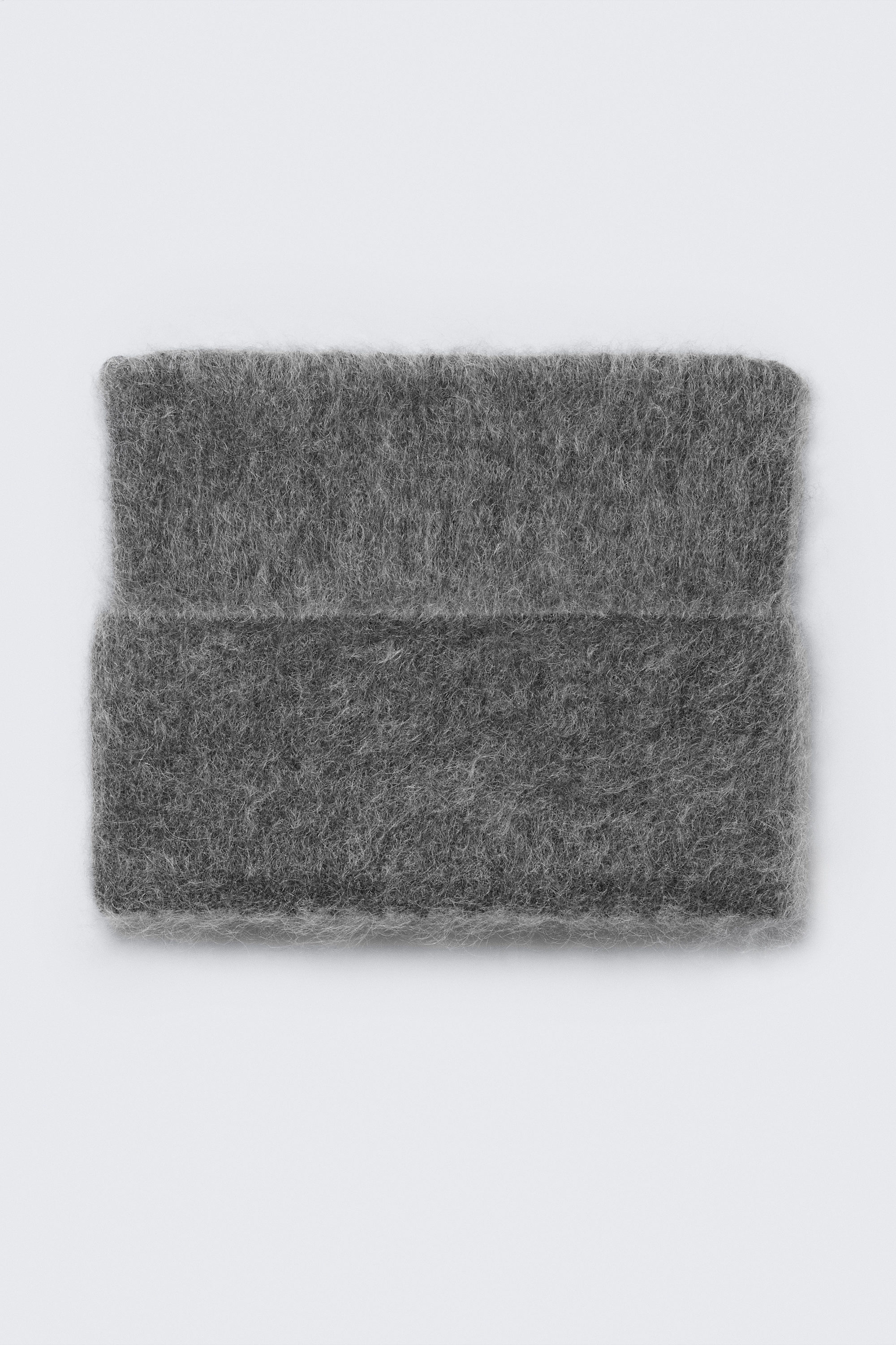 Mörkgråmelerad - Ribbad mössa