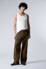 Two-toned Dark Mole - Astro Loose Baggy 2-Tone Corduroy Trousers - 3