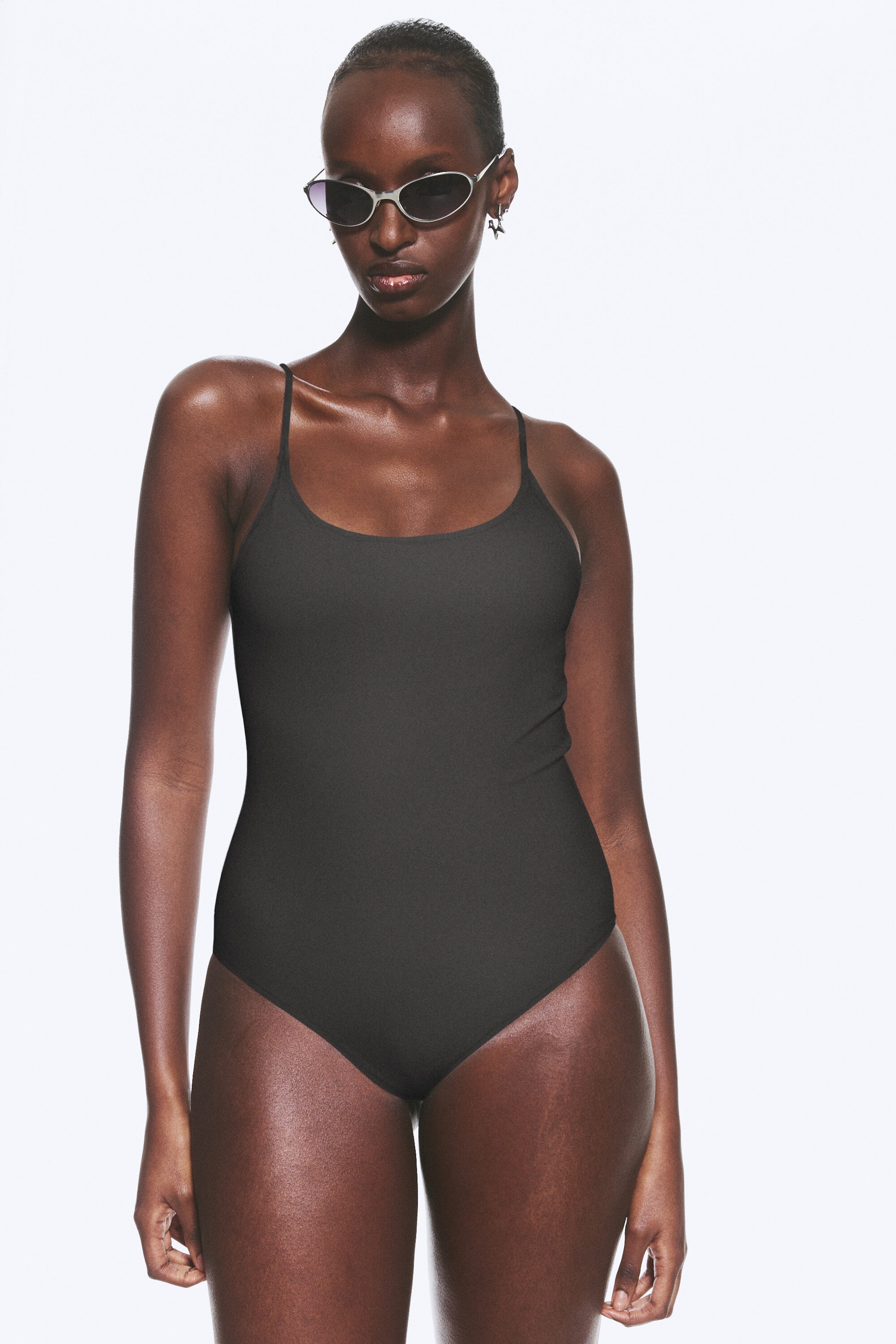 Gris foncé - Maillot de bain dos nageur - 0