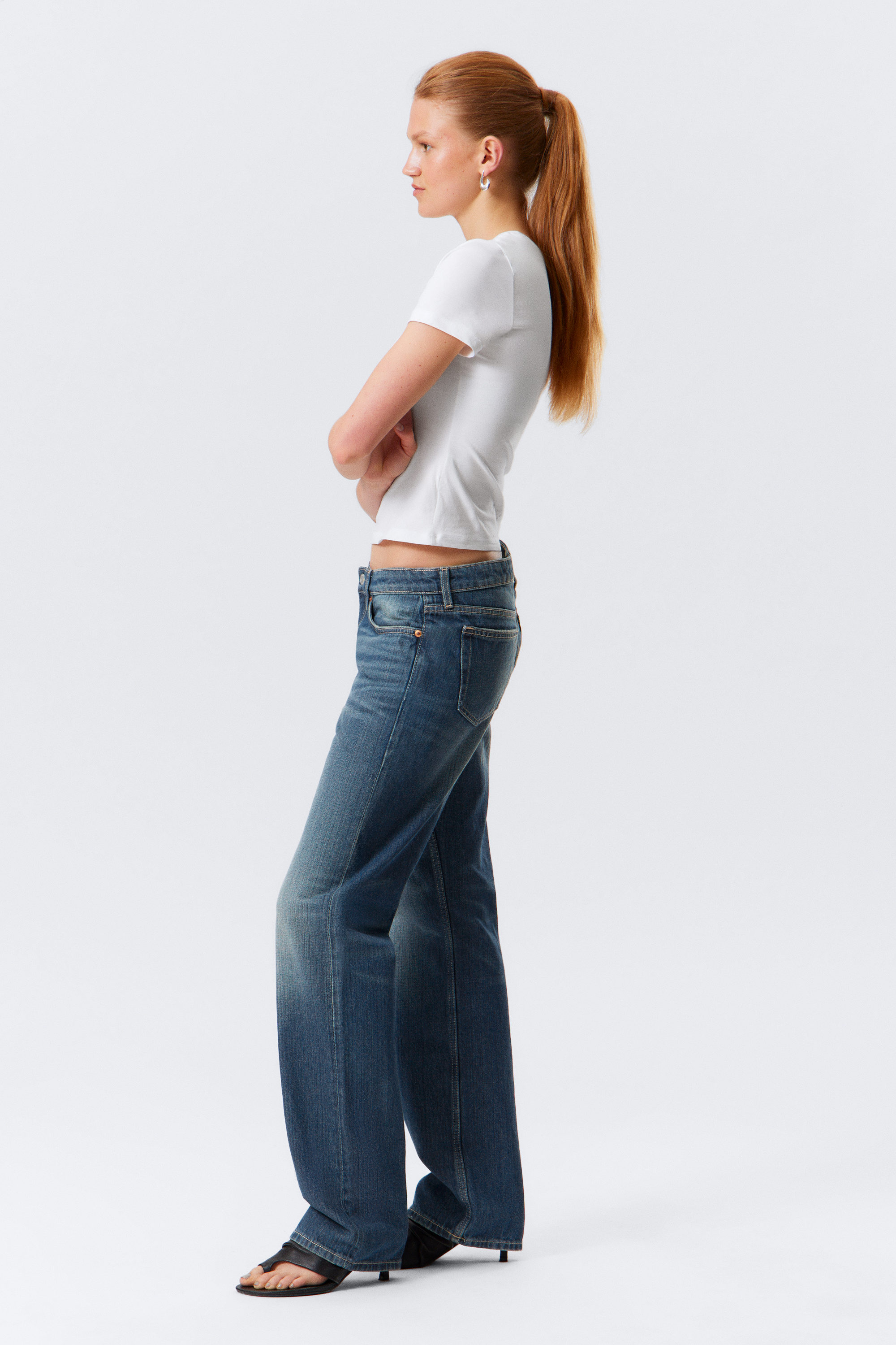 Mine Blue - Mittelblau - Arrow Low Waist Regular Straight Leg Jeans - 2