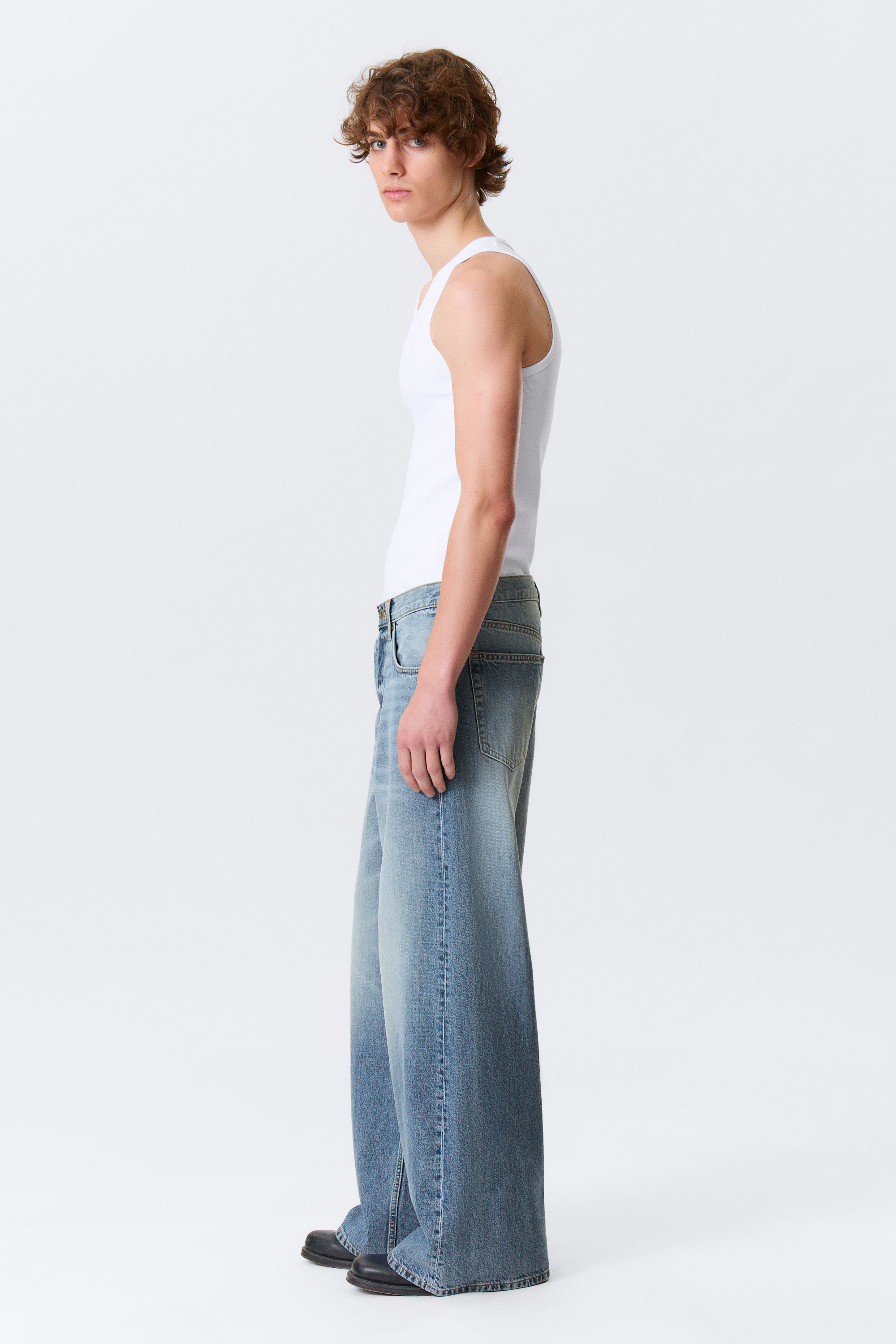 Blue Horses - Mellanblå - Solar Loose Wide Leg Unisex Jeans - 3