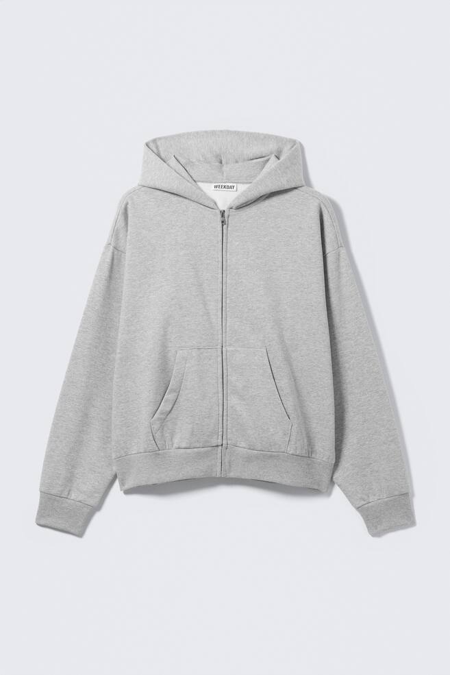 Felpa con cappuccio e zip - Grigio mélange/Marrone scuro/Azzurro lavato/Verde scuro/Nero/Marrone scuro - 1