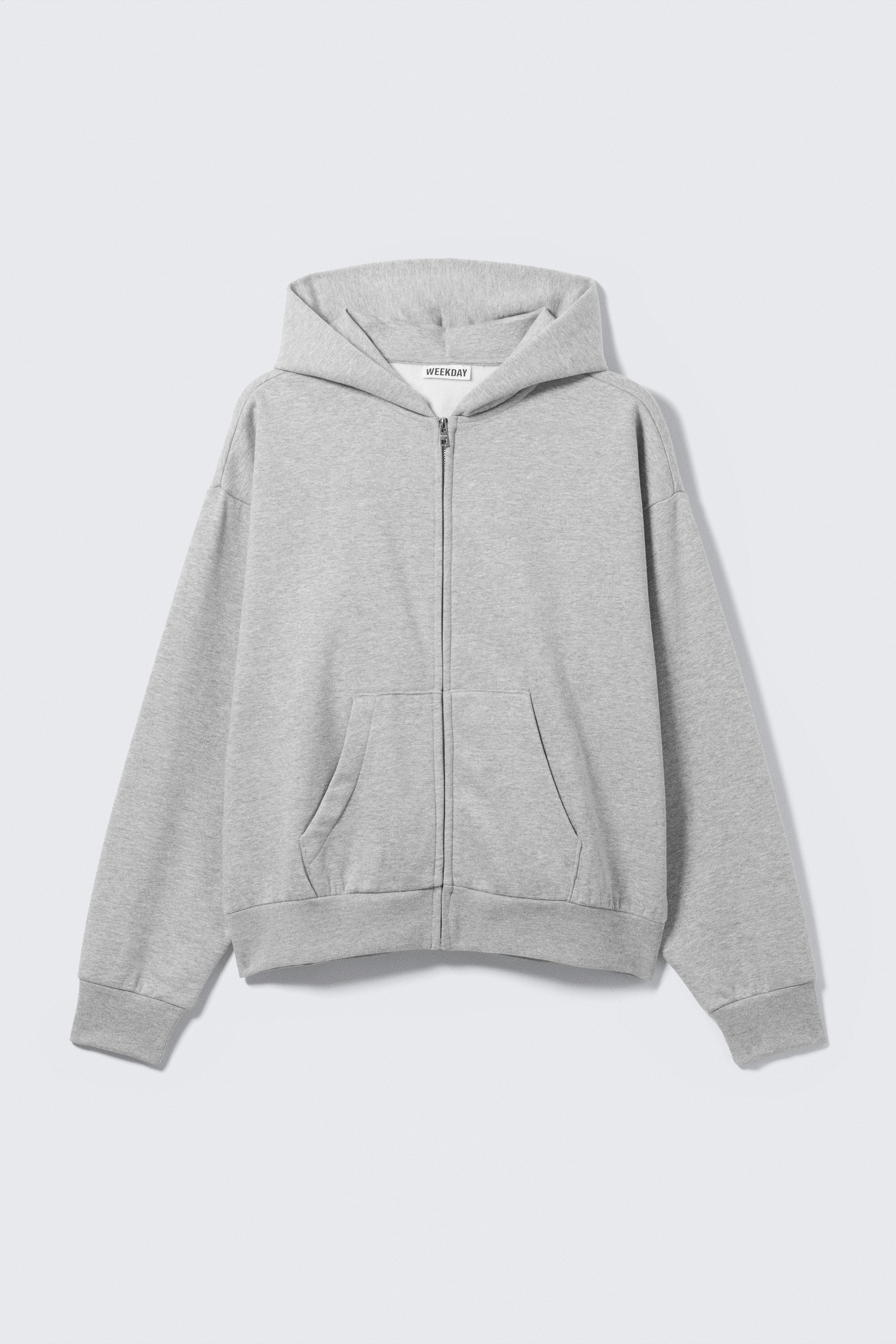 Grey Melange - Loose Fit Zip Hoodie - 4