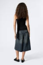 Black - Lyocell One-shoulder Tie Top - 3