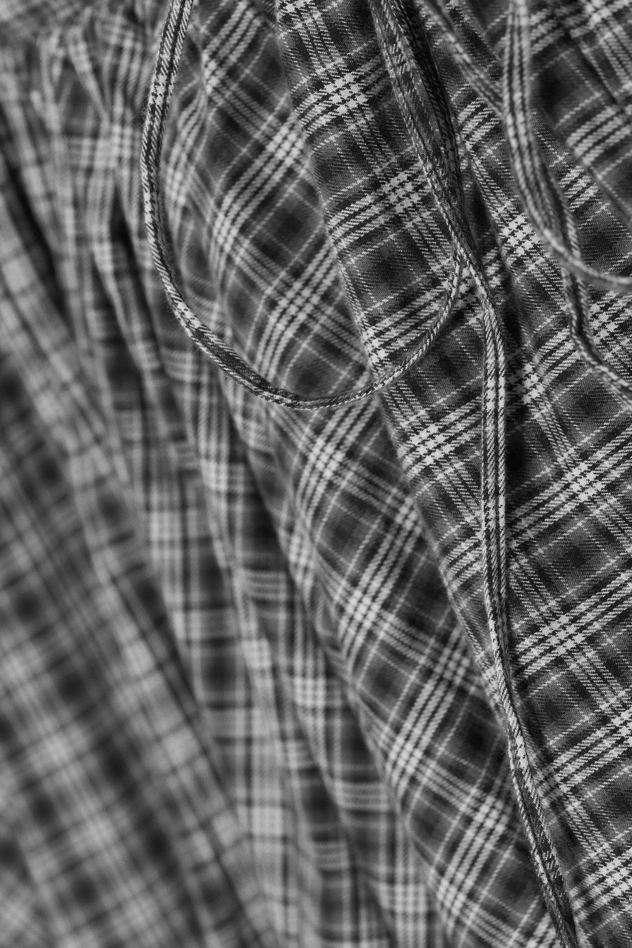 Checked Black/Grey - Minikjol med dragsko - 2