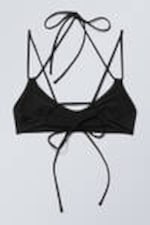 Black - Strappy Tie-Back Bikini Top - 4