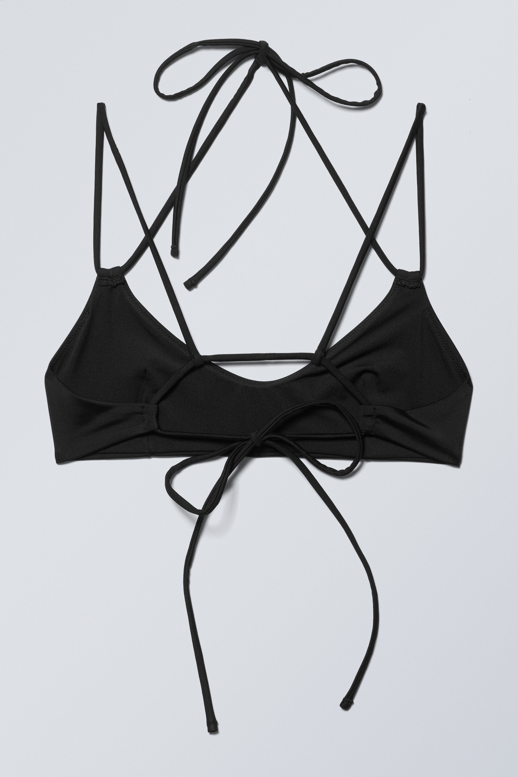 Black - Strappy Tie-Back Bikini Top - 2