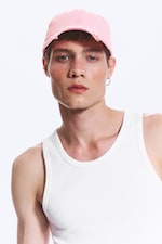 Light Pink - Distressed Cropped Cap - 1