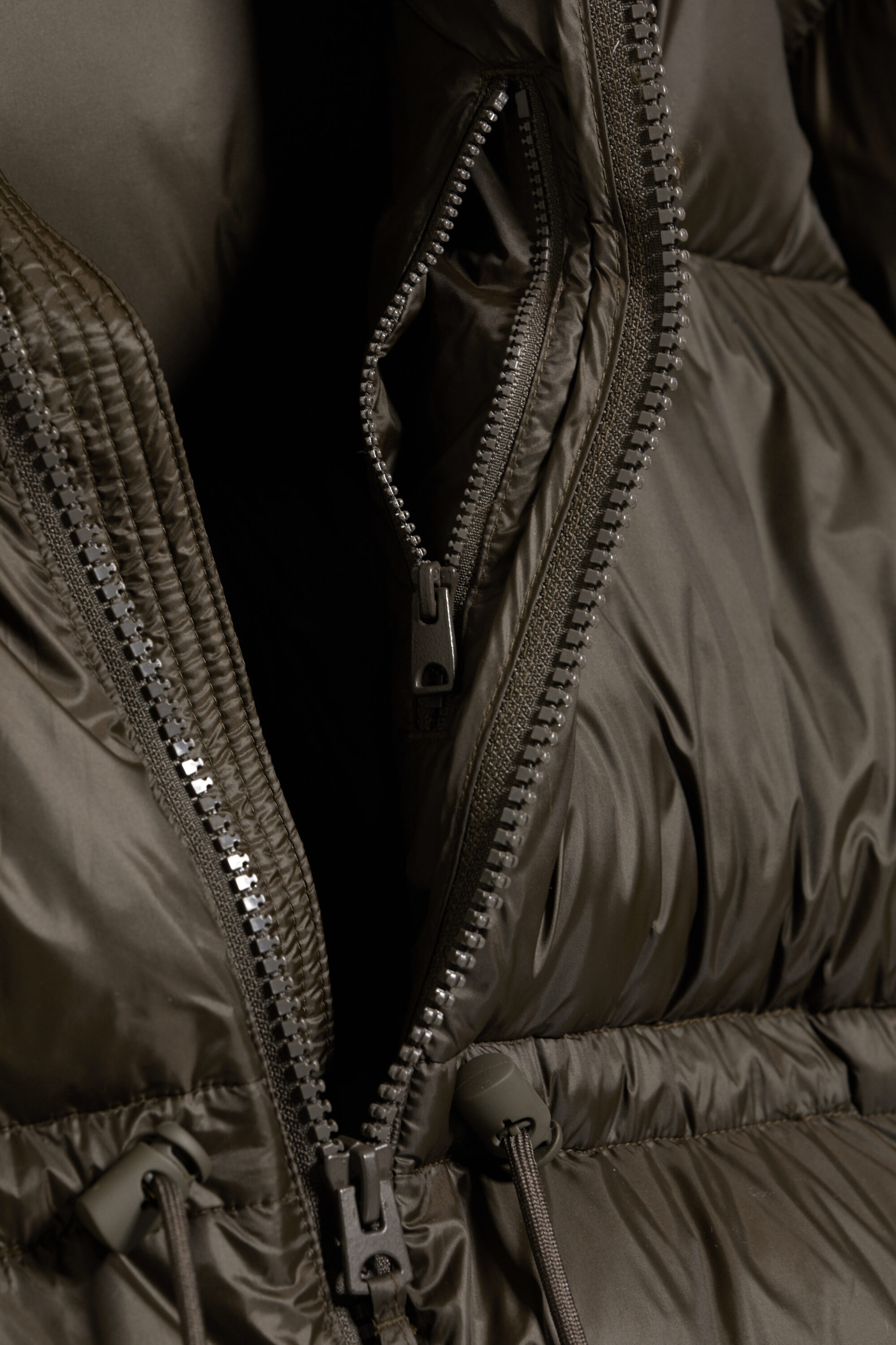 Dark Brown - Oversized Hooded Recycled Down Puffer Jacket - 6